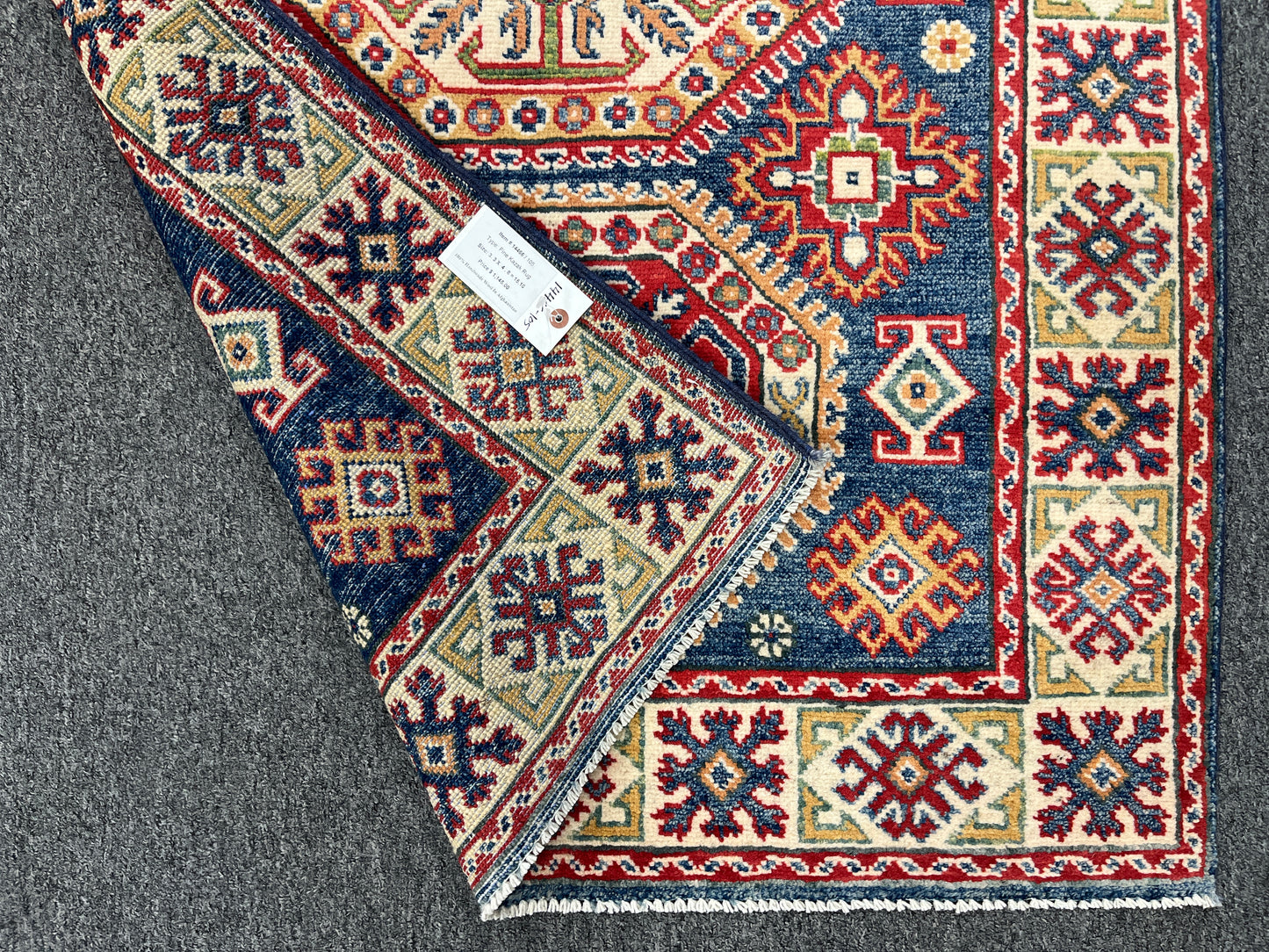 Kazak Navy 3X5 Handmade Wool Rug # 14466