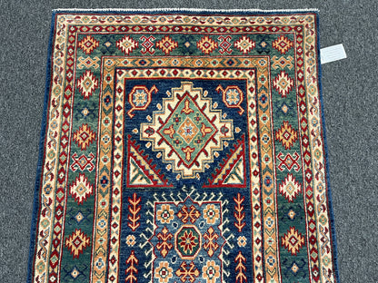 Kazak Navy 3X5 Handmade Wool Rug # 14461