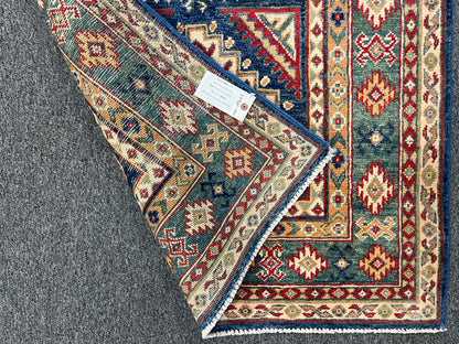 Kazak Navy 3X5 Handmade Wool Rug # 14461