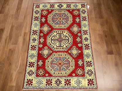 Kazak Red 3X5 Handmade Wool Rug # 14462