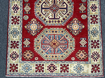 Kazak Red 3X5 Handmade Wool Rug # 14462