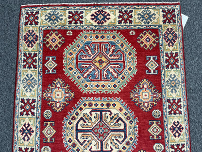 Kazak Red 3X5 Handmade Wool Rug # 14462