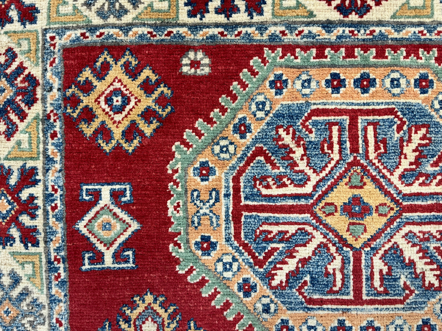 Kazak Red 3X5 Handmade Wool Rug # 14462