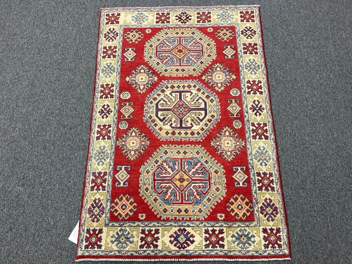 Kazak Red 3X5 Handmade Wool Rug # 14462