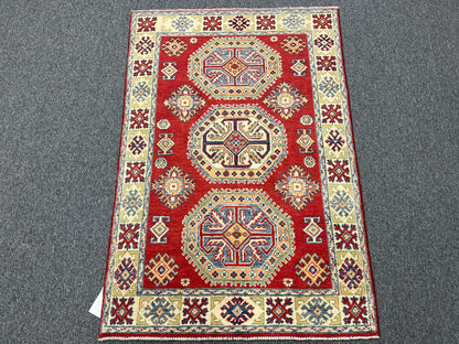 Kazak Red 3X5 Handmade Wool Rug # 14462