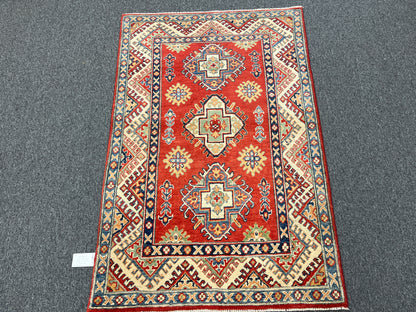 Kazak Rust 3X5 Handmade Wool Rug # 14463