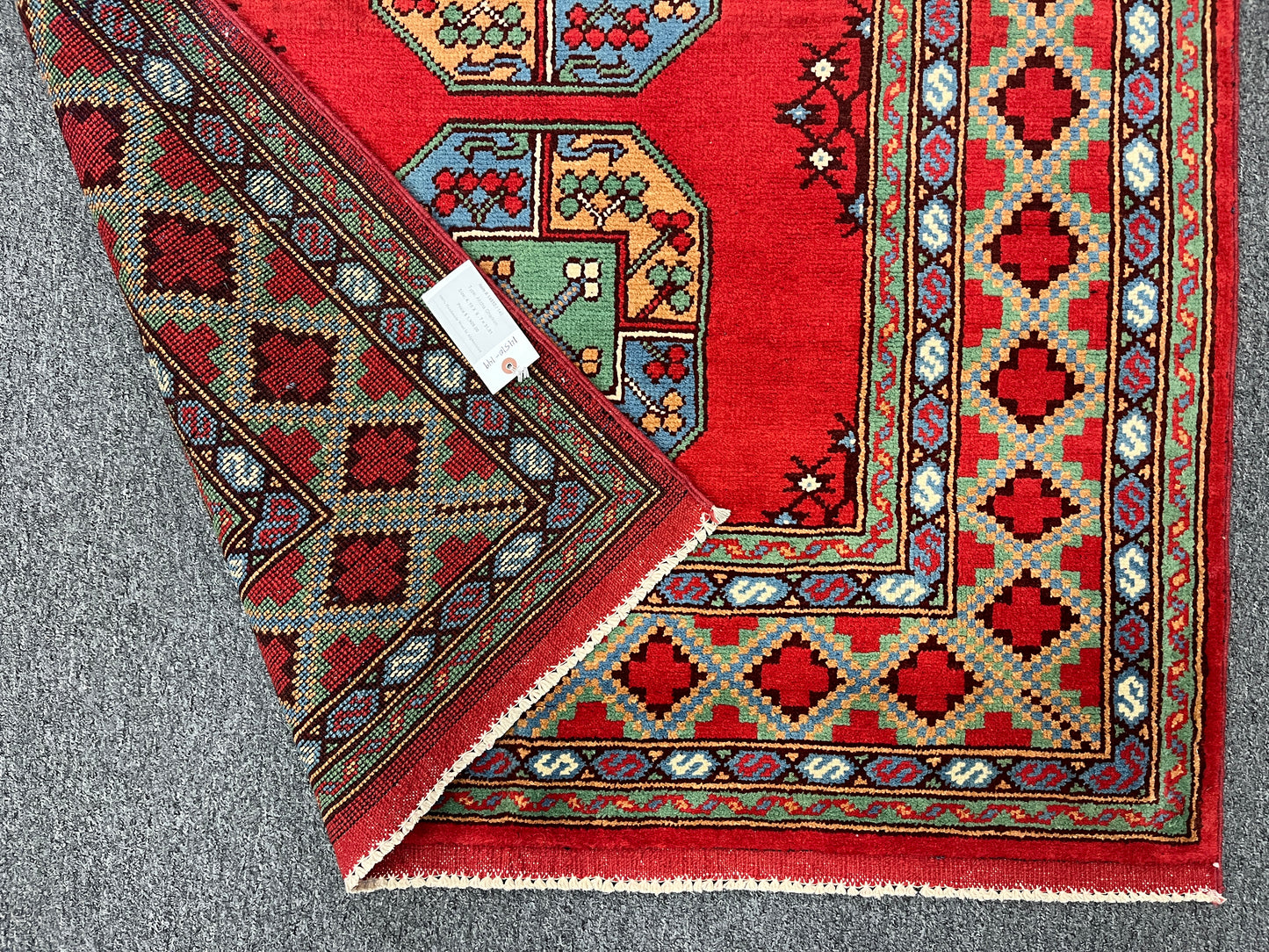 Red 4X6 Tribal Afghan Handmade Wool Rug # 14507