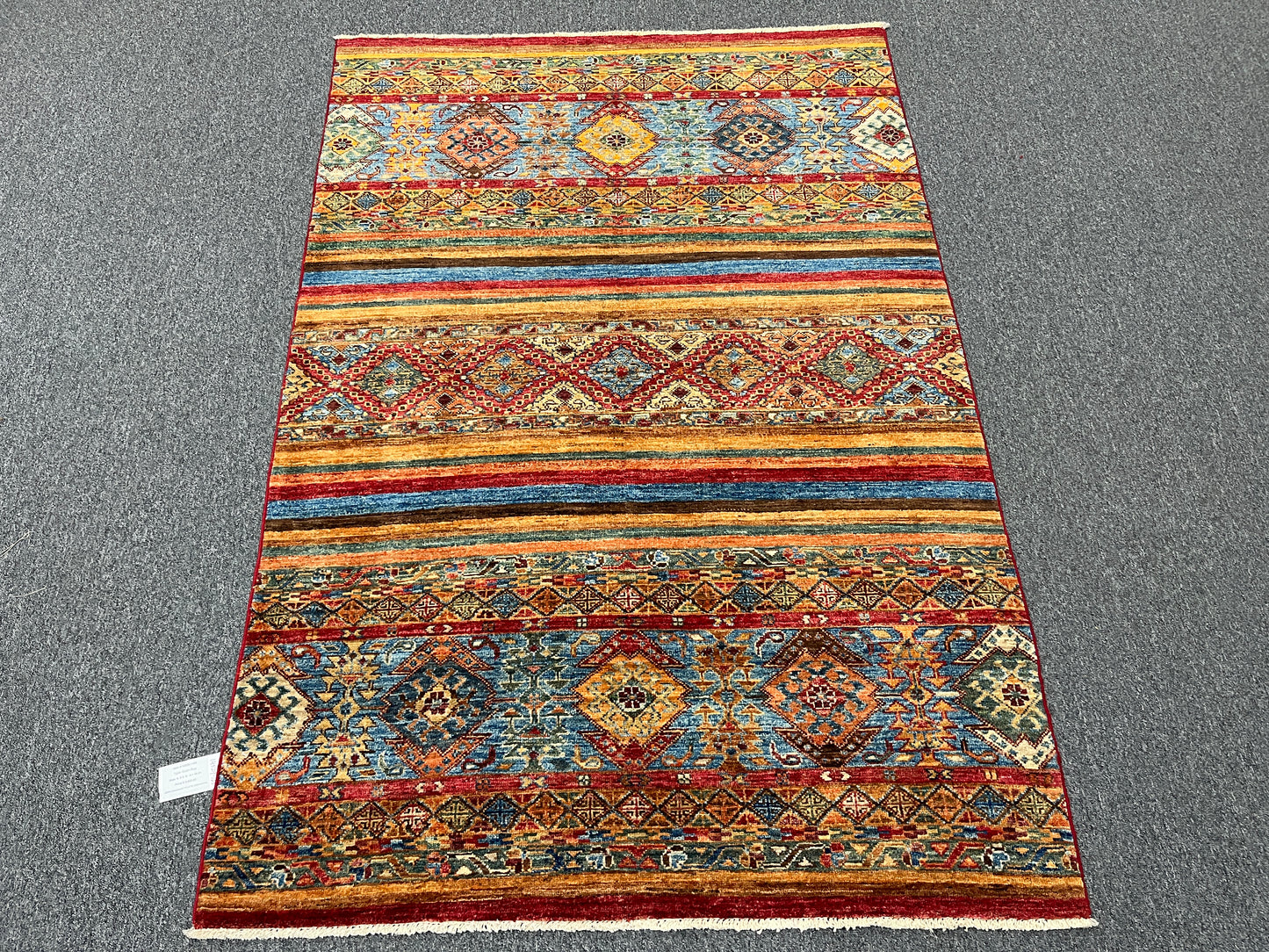 Multicolor Khorjin 4X6 Handmade Wool Rug # 14529