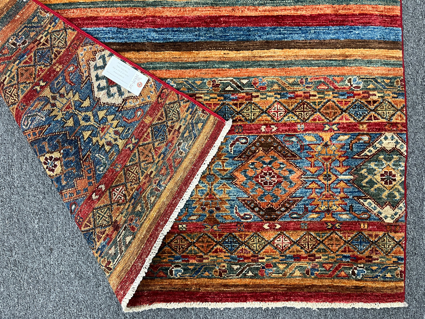 Multicolor Khorjin 4X6 Handmade Wool Rug # 14529