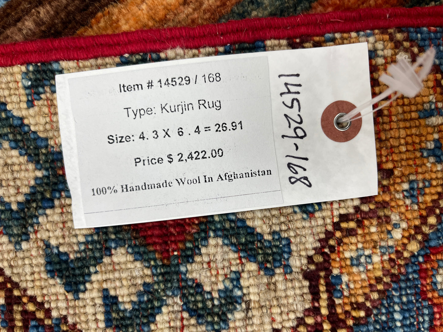 Multicolor Khorjin 4X6 Handmade Wool Rug # 14529