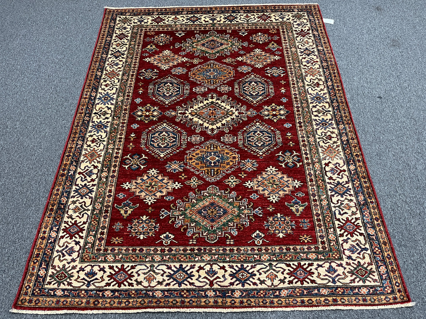 Red Super Kazak 5X7 Handmade Wool Rug # 14524