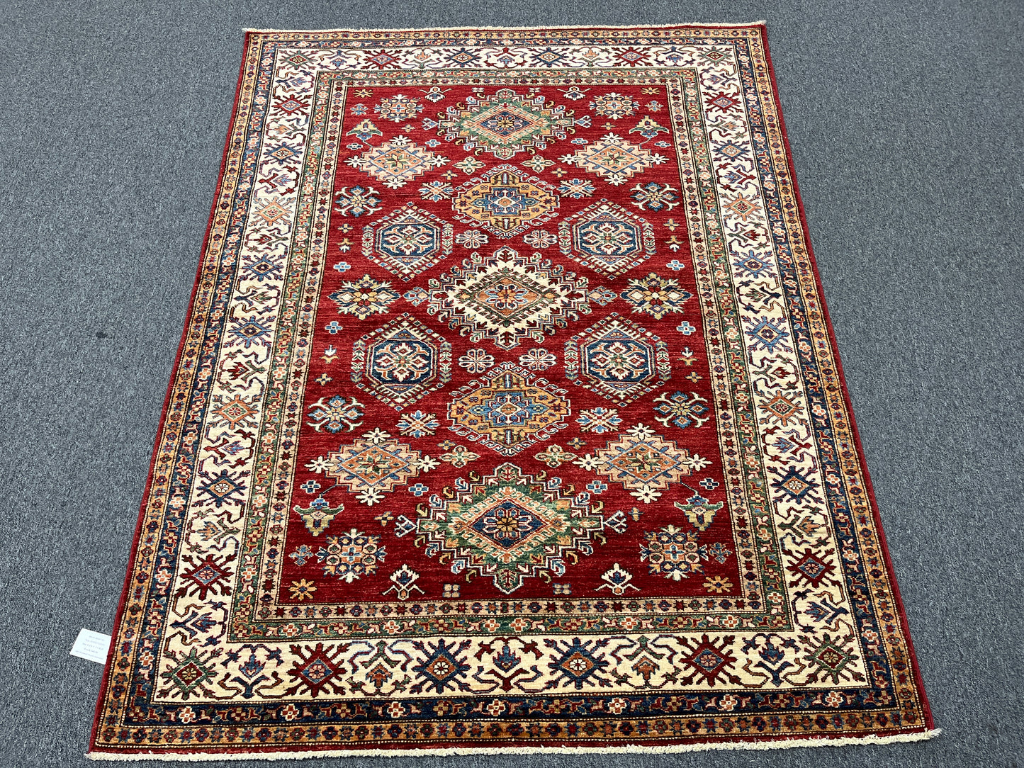 Red Super Kazak 5X7 Handmade Wool Rug # 14524