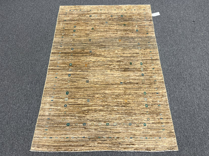 4X6 Gabbeh Loribaft Handmade Wool Tribal Rug # 14398