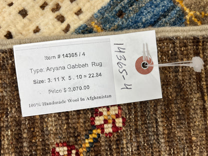 4X6 Gabbeh Loribaft Handmade Wool Tribal Rug # 14365