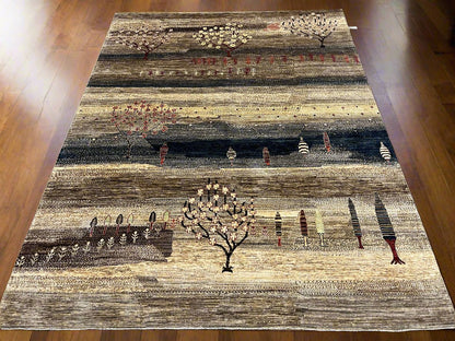 9X12 Gabbeh Loribaft Handmade Wool Tribal Rug # 14498