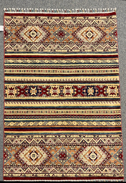 Tribal Khorjin 4X6 Handmade Wool Rug # 11310