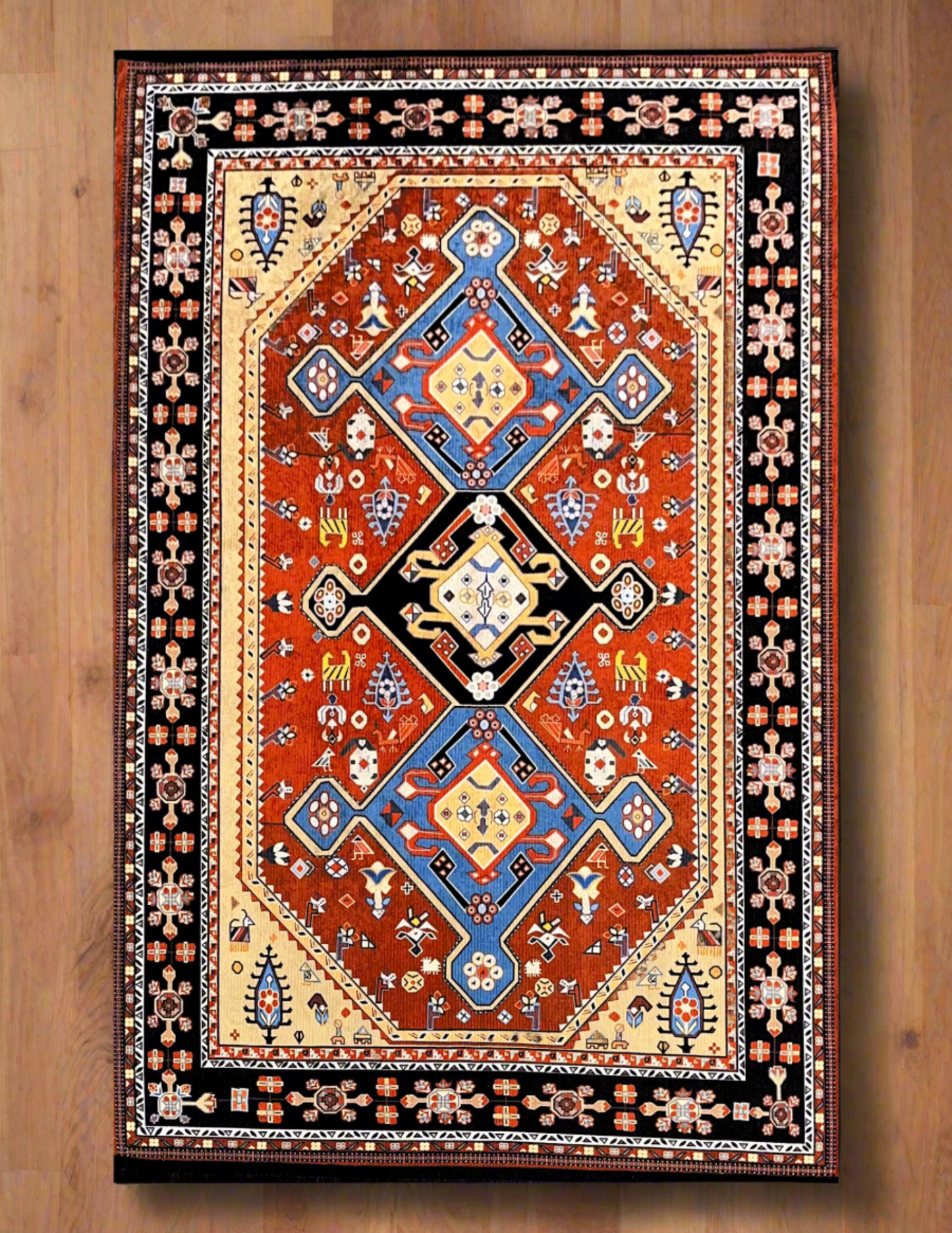 Tribal Geometric Machine Washable Area Rug