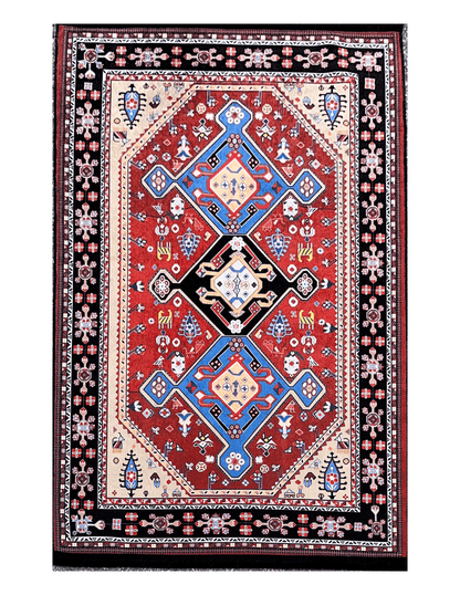 Tribal Geometric Machine Washable Area Rug