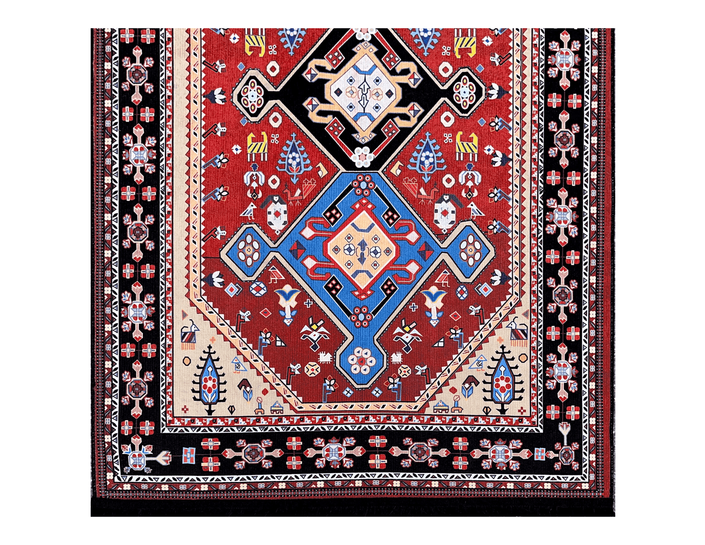 Tribal Geometric Machine Washable Area Rug