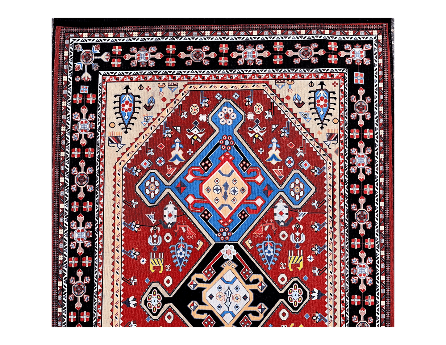 Tribal Geometric Machine Washable Area Rug