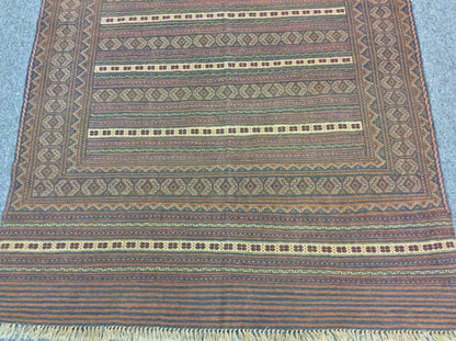 4 X 7 Soumak Tribal Flat Weave Wool Rug