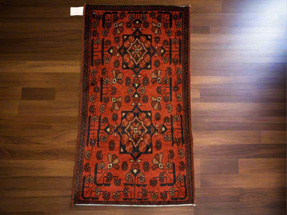 2 X 3 Khall Tribal Handmade Wool Rug # 12359