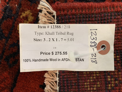 2 X 3 Khall Tribal Handmade Wool Rug # 12388