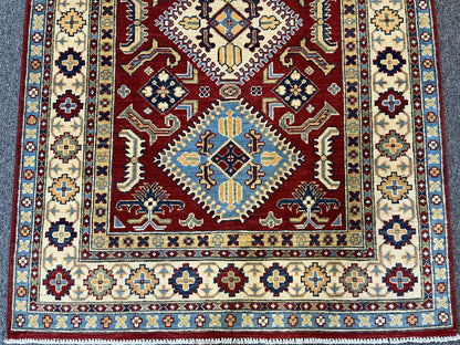 4X6 Red Kazak Handmade Wool Rug # 12519