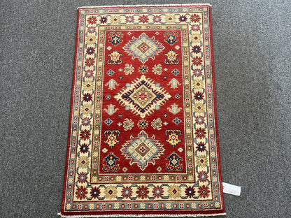 Red Kazak 3X4 Handmade Wool Rug # 12588