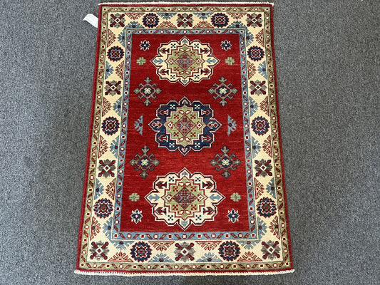 3' X 4' Fine Kazak Handmade Wool Rug # 12589