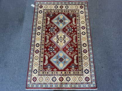 4X6 Red Kazak Handmade Wool Rug # 12519