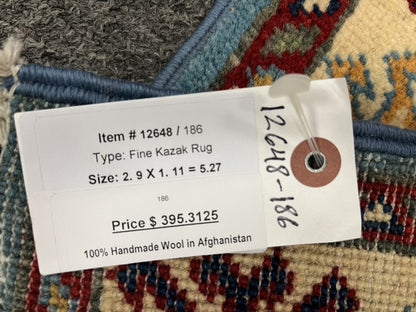2' X 3' Fine Kazak Handmade Wool Rug # 12648