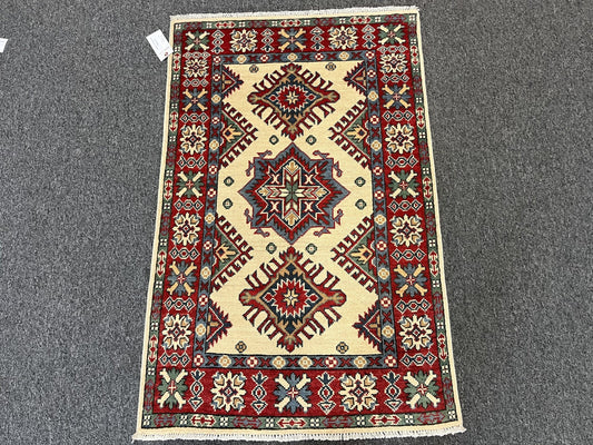 3' X 4' Fine Kazak Handmade Wool Rug # 13344