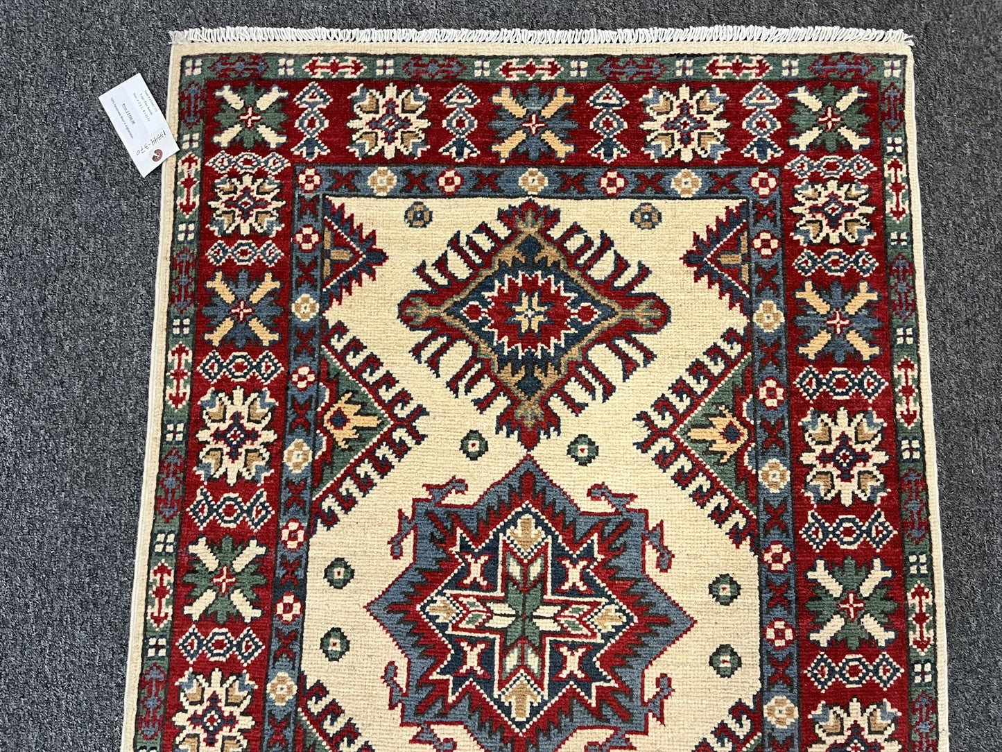 3X4 Ivory Kazak Handmade Wool Rug # 13344