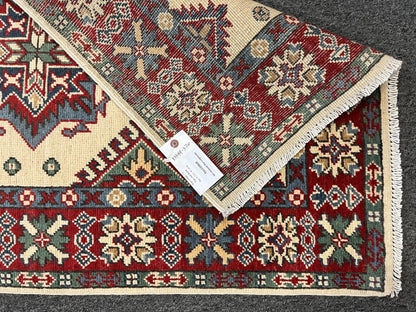 3X4 Ivory Kazak Handmade Wool Rug # 13344