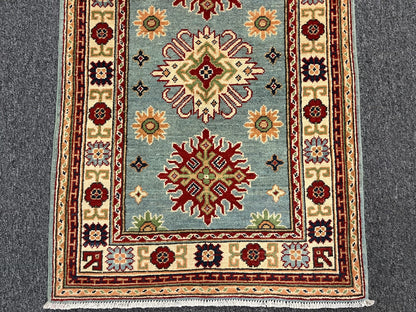 3X4 Light Blue Kazak Handmade Wool Rug # 13353