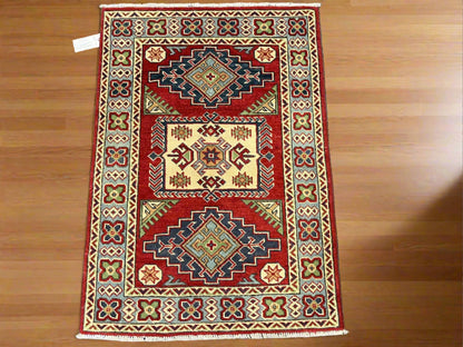 3X4 Kazak Handmade Wool Rug # 13350