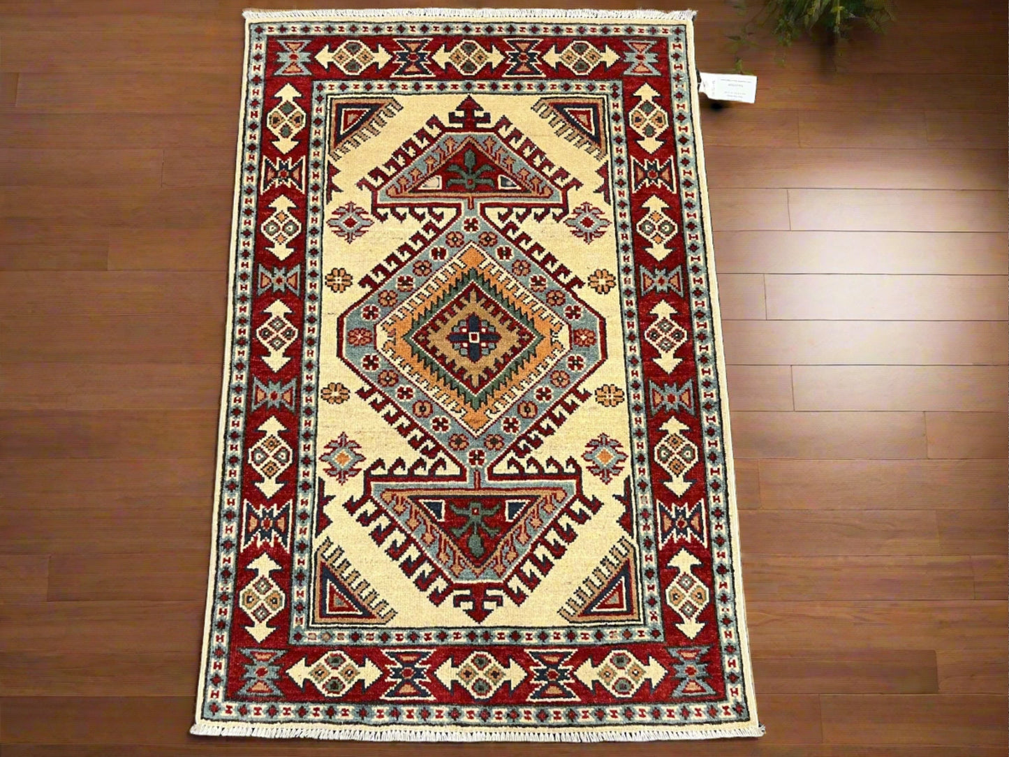 3X4 Beige Kazak Handmade Wool Rug # 13026