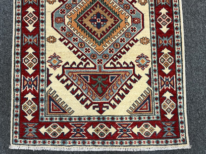 3X4 Beige Kazak Handmade Wool Rug # 13026