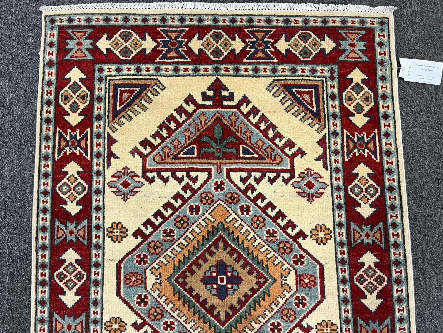 3X4 Beige Kazak Handmade Wool Rug # 13026