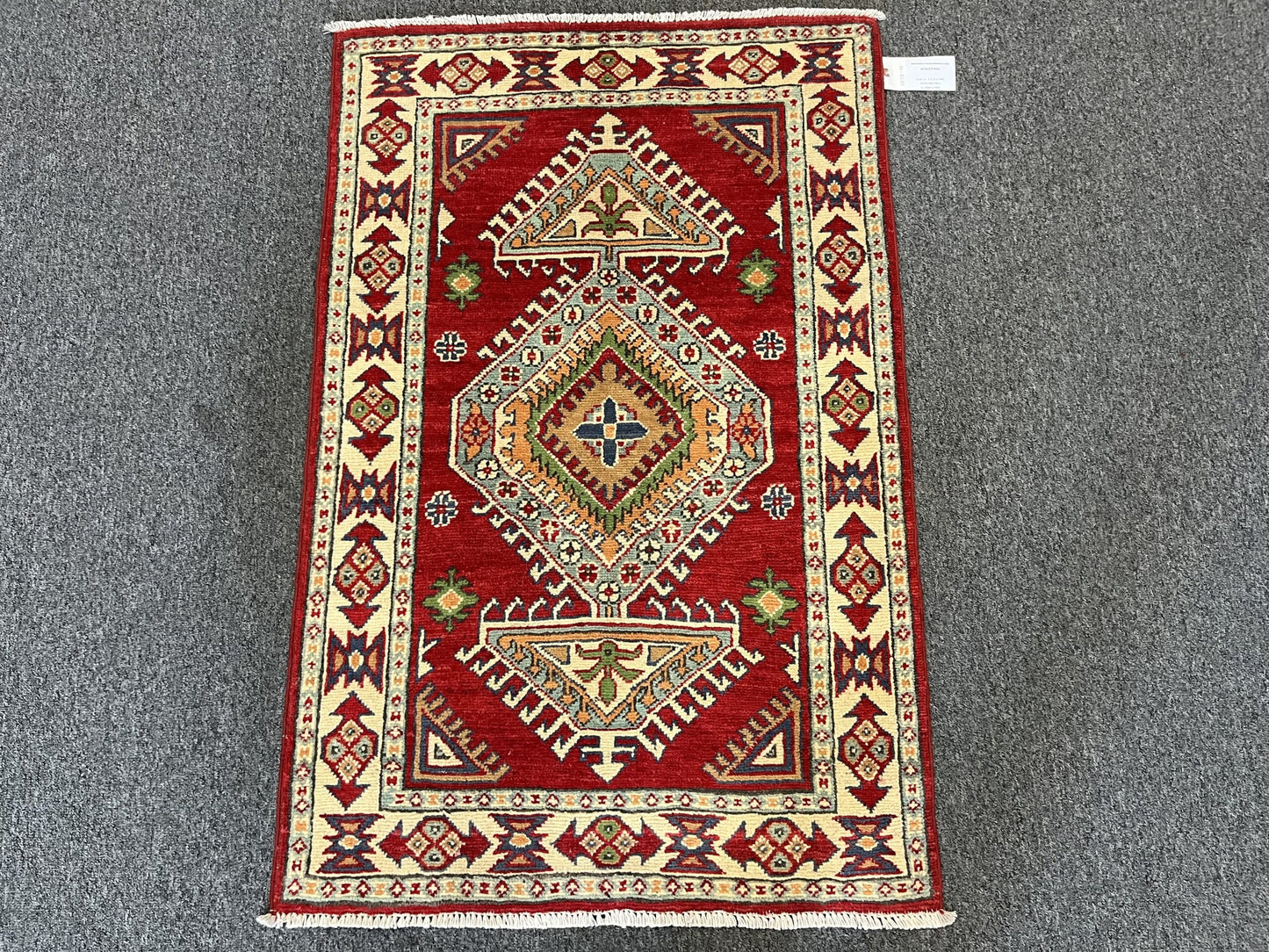 3' X 4' Fine Kazak Handmade Wool Rug # 13028