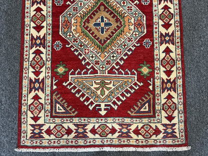 3' X 4' Fine Kazak Handmade Wool Rug # 13028