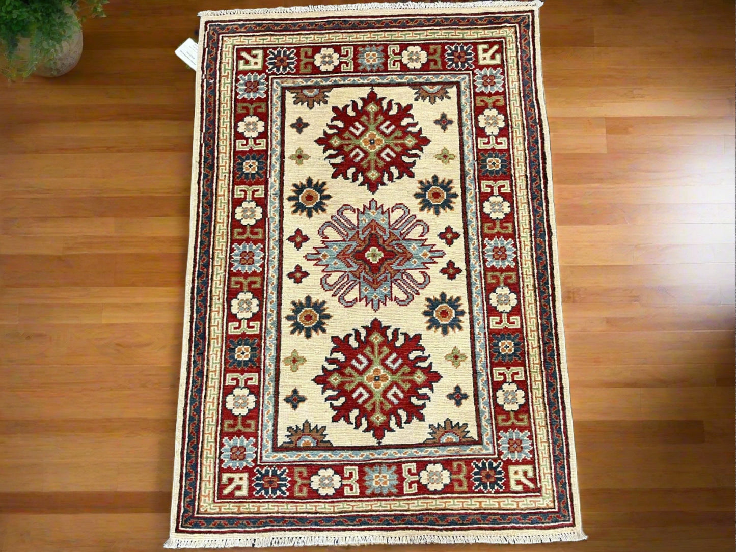 3X4 Kazak Handmade Wool Rug # 13342