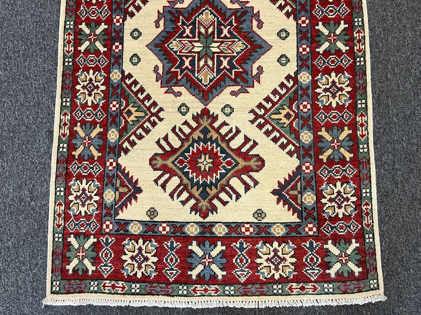 3X4 Ivory Kazak Handmade Wool Rug # 13344