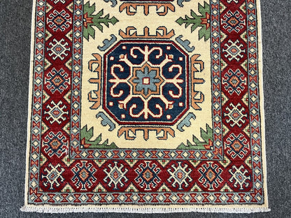 3' X 4' Fine Kazak Handmade Wool Rug # 13354