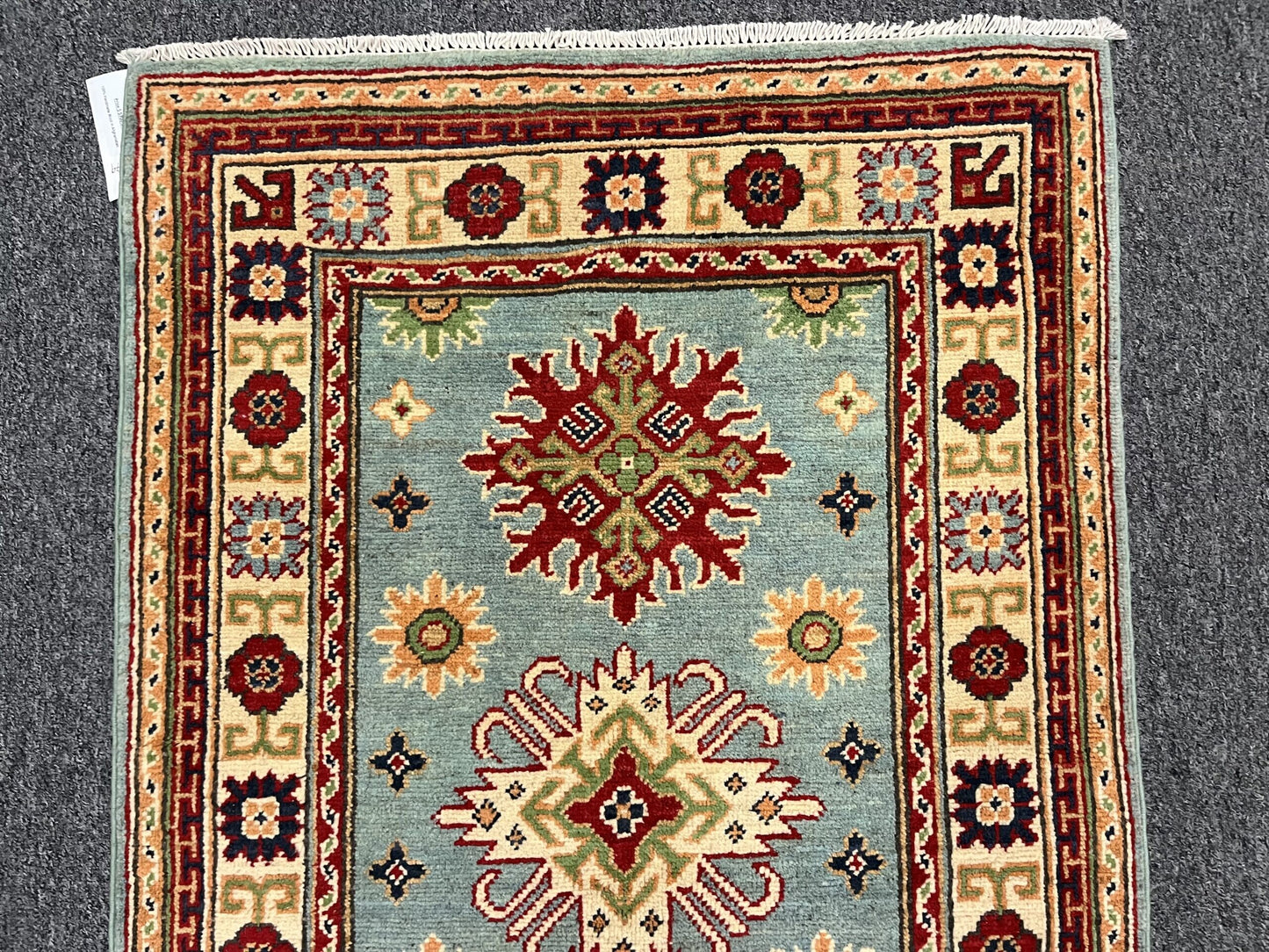 3X4 Light Blue Kazak Handmade Wool Rug # 13353