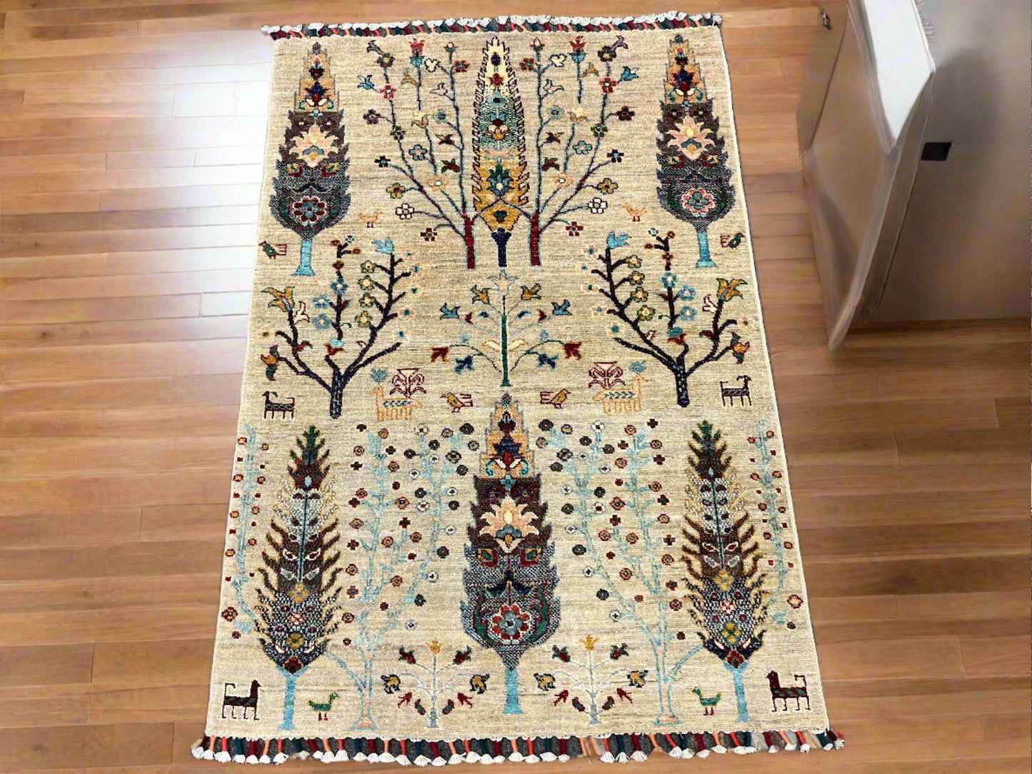 Tree of Life 3X5 Handmade Wool Rug # 14032