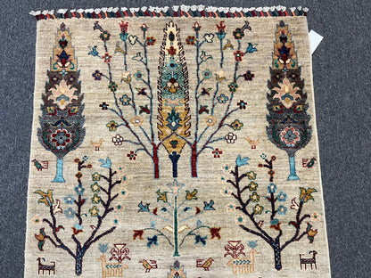 Tree of Life 3X5 Handmade Wool Rug # 14032