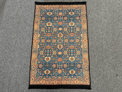 Light Blue Machine Washable Area Rug