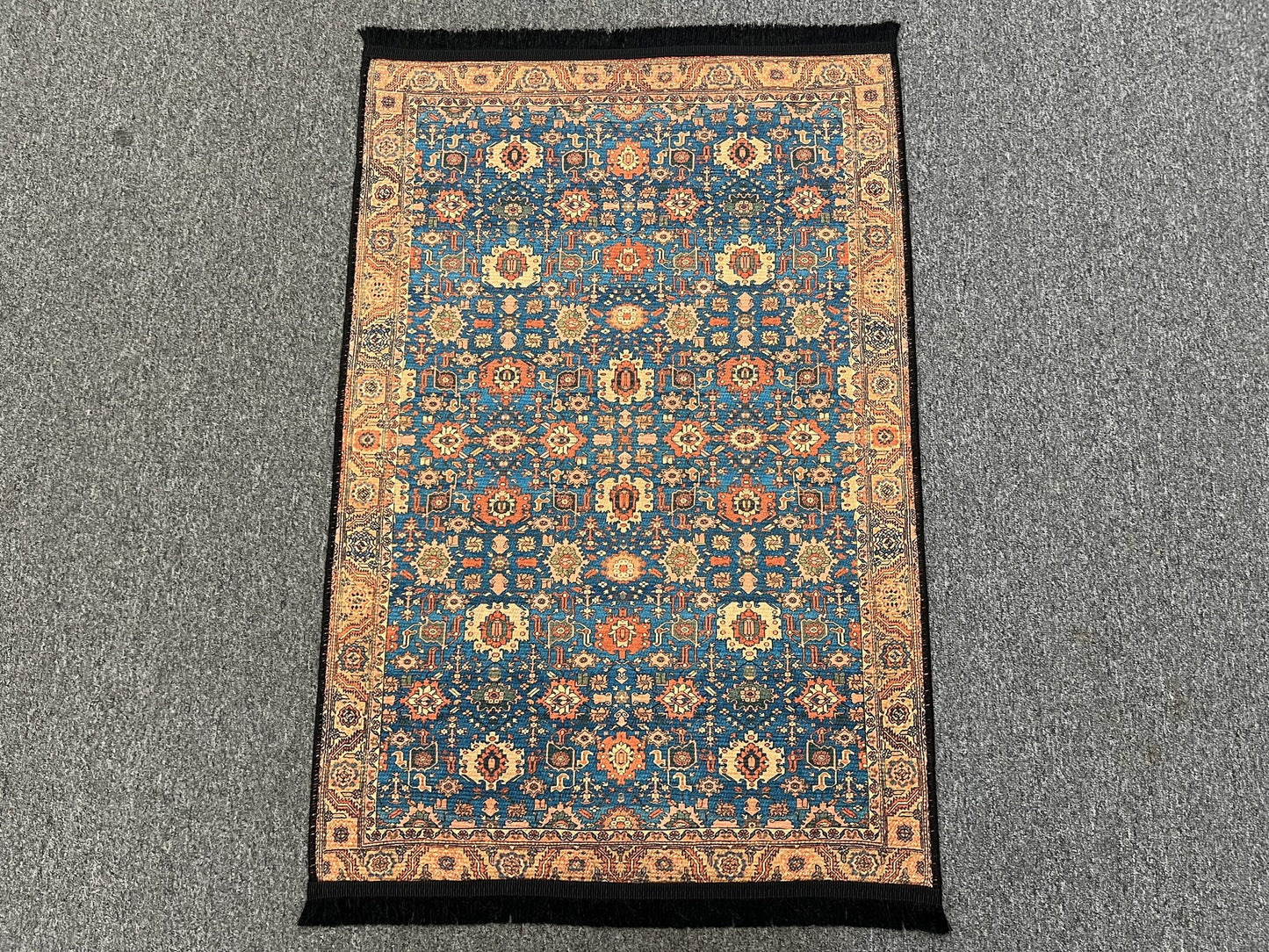 Light Blue Machine Washable Area Rug